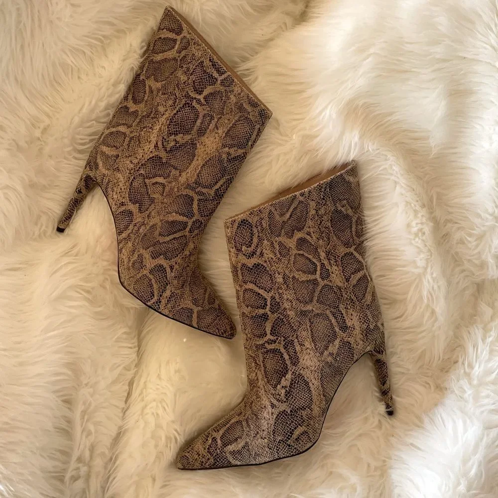 Snake  print booties